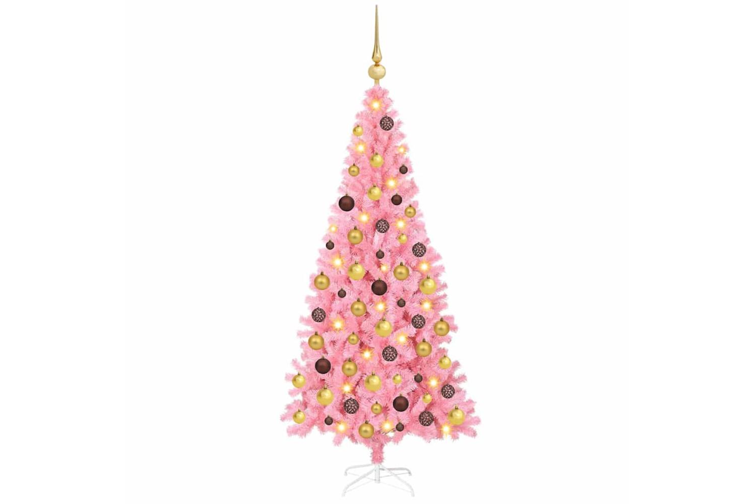 Vidaxl Christmas Tree With 300 Leds With Stand Pink 180 Cm Pvc
