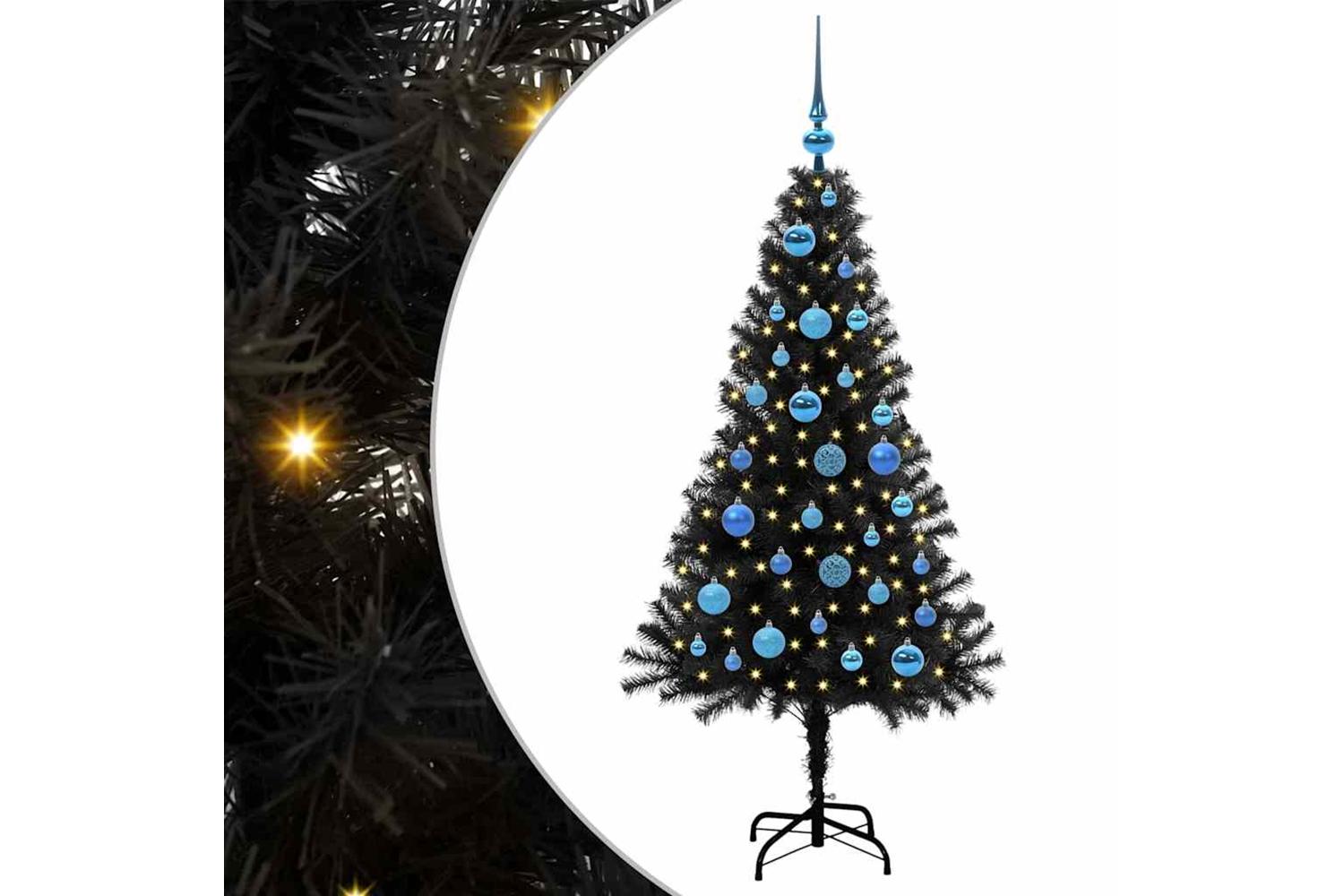 Vidaxl Christmas Tree With 150 Leds With Stand Black 150 Cm Pvc