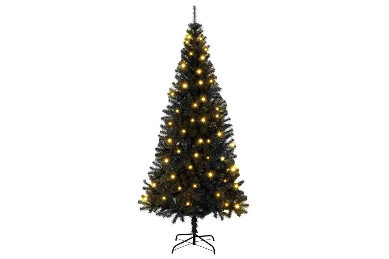 Vidaxl Christmas Tree With 300 Leds With Stand Black 180 Cm Pvc