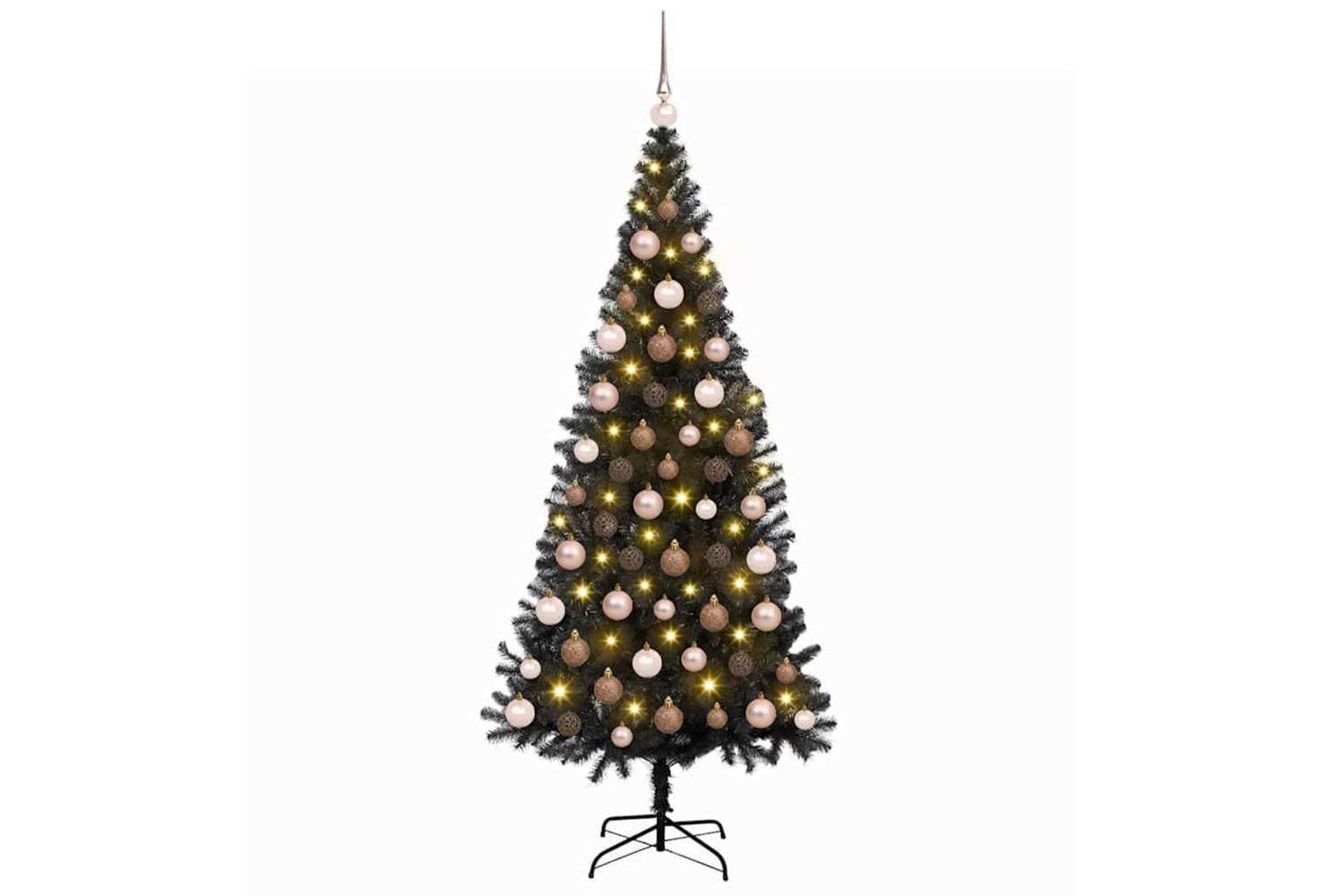 Vidaxl Christmas Tree With 300 Leds With Stand Black 180 Cm Pvc