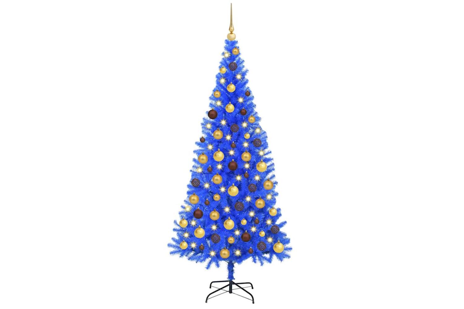 Vidaxl Christmas Tree With 300 Leds With Stand Blue 180 Cm Pvc