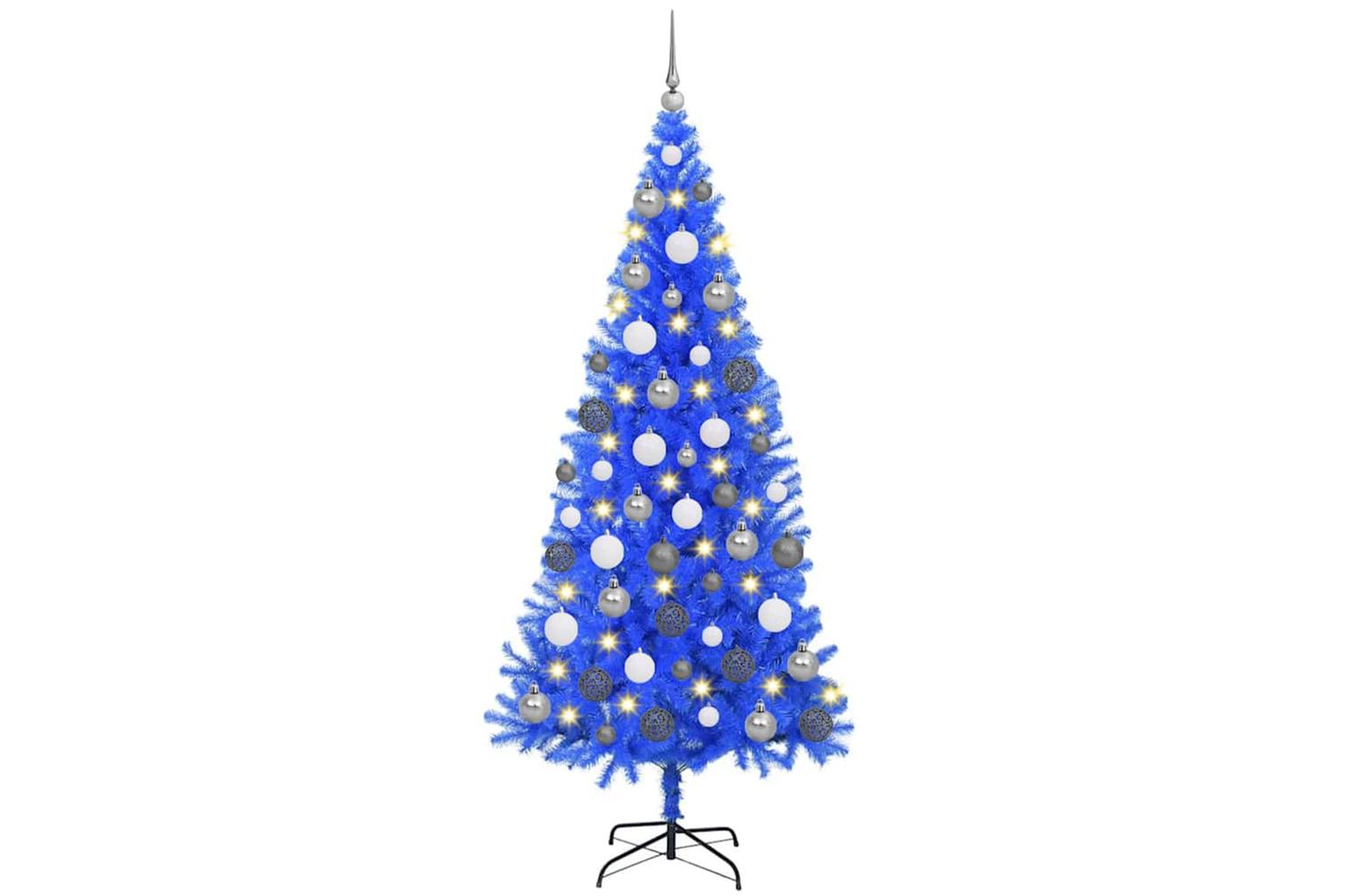 Vidaxl Christmas Tree With 300 Leds With Stand Blue 180 Cm Pvc