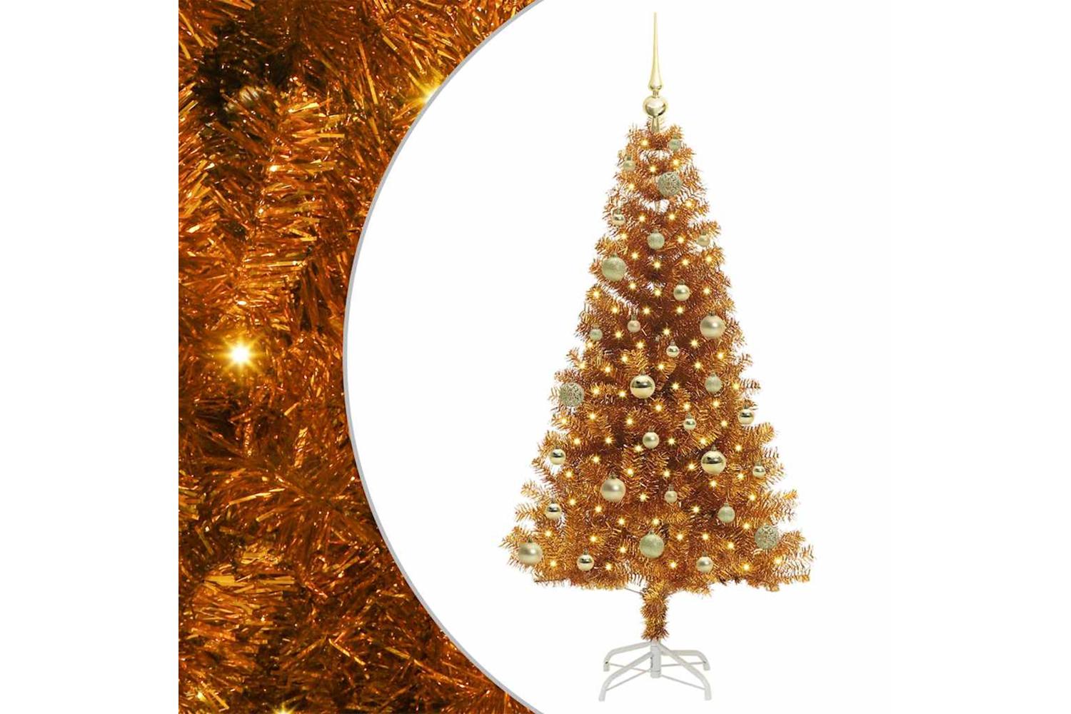 Vidaxl Christmas Tree With 150 Leds With Stand Gold 150 Cm Pet