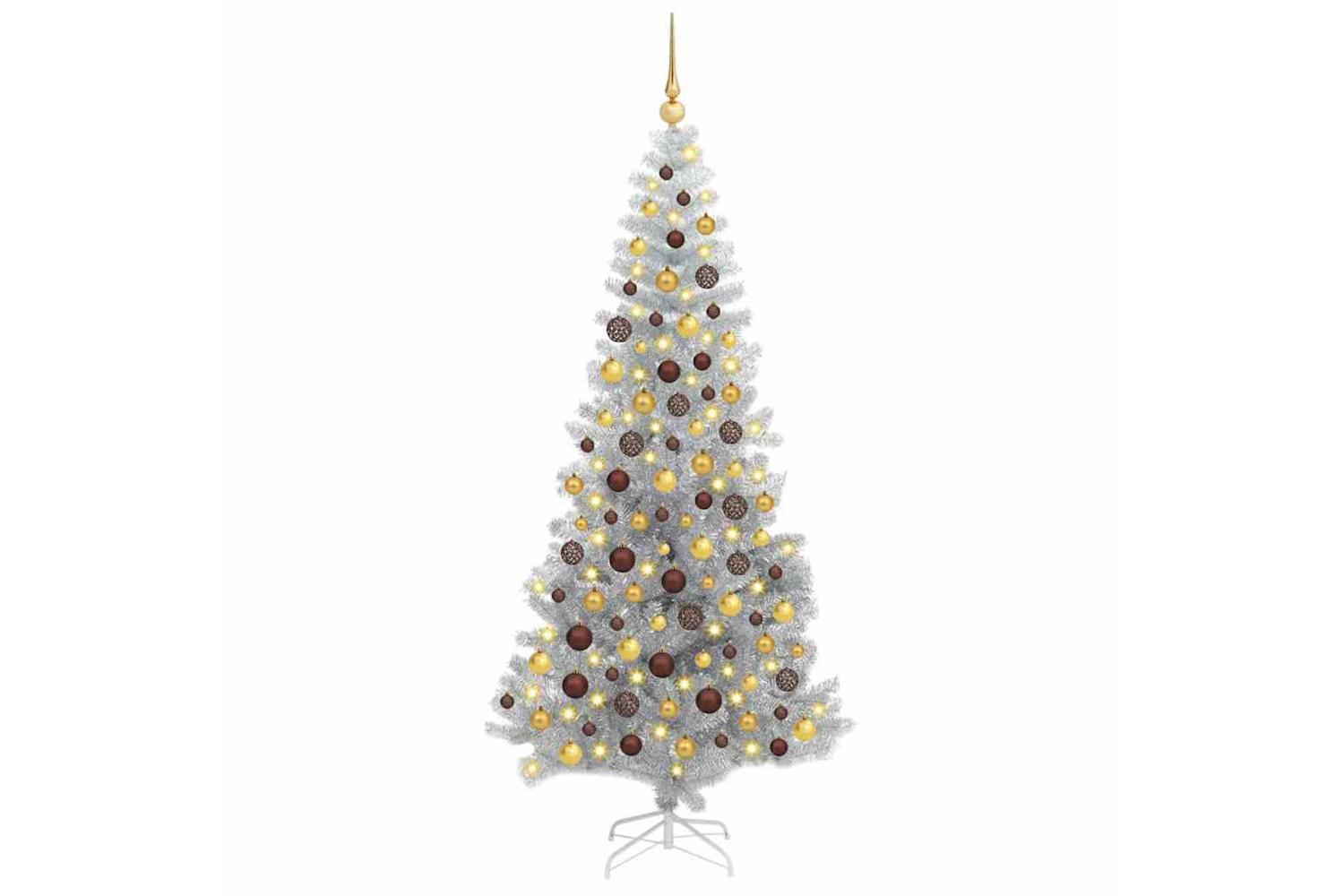 Vidaxl Christmas Tree With 300 Leds With Stand Silver 180 Cm Pet