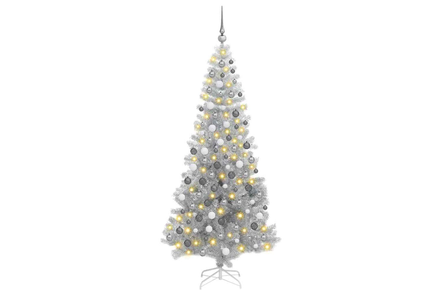 Vidaxl Christmas Tree With 300 Leds With Stand Silver 180 Cm Pet
