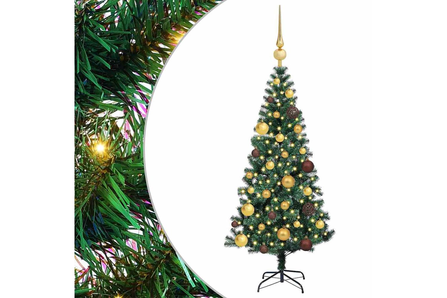 Vidaxl Artificial Pre-lit Christmas Tree Green 120 Cm Pvc And Metal