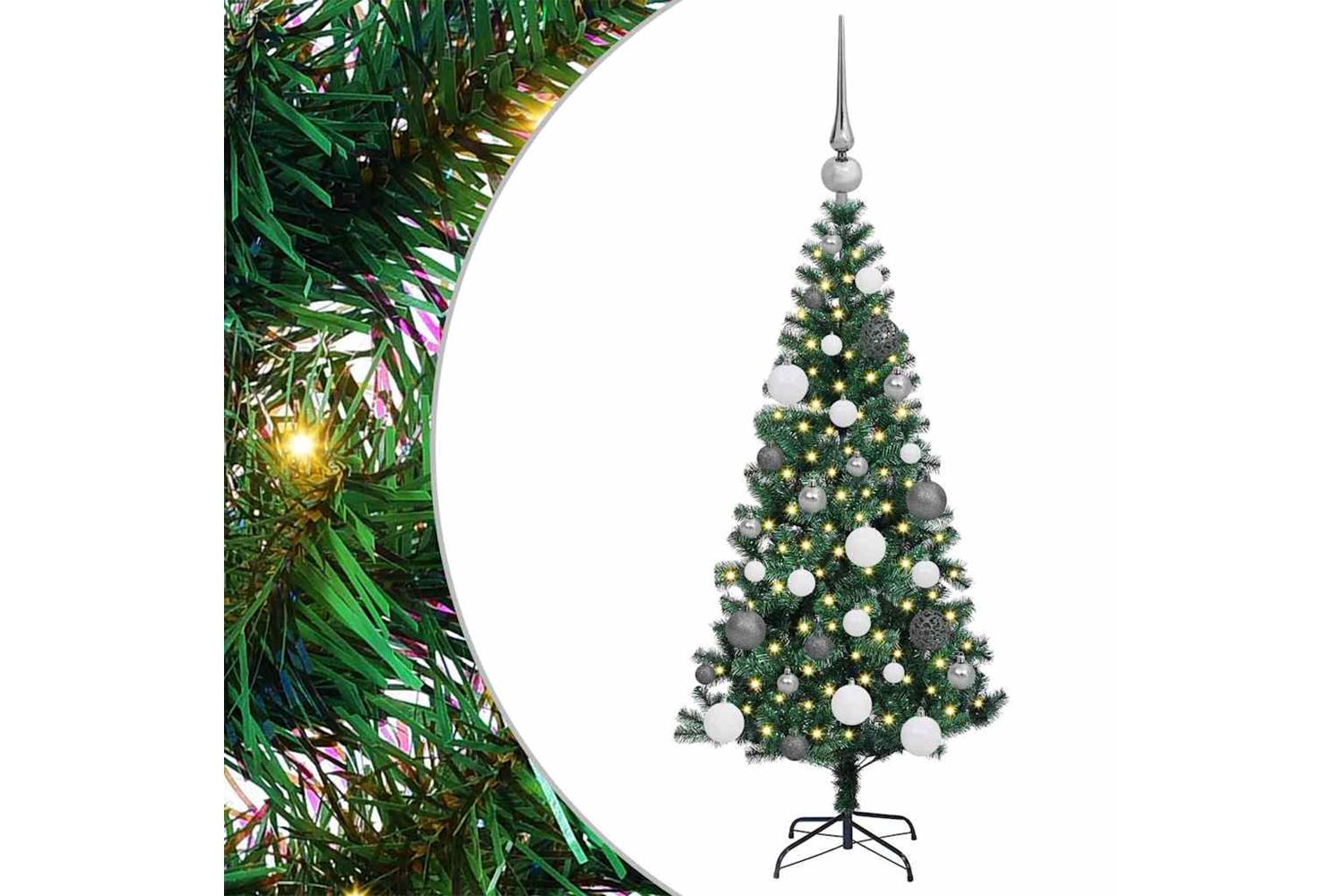 Vidaxl Artificial Pre-lit Christmas Tree Green 120 Cm Pvc And Metal