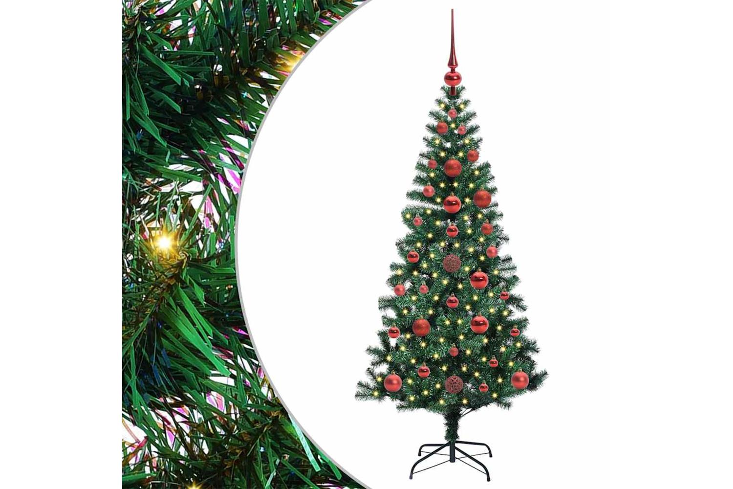 Vidaxl Artificial Pre-lit Christmas Tree Green 120 Cm Pvc And Metal