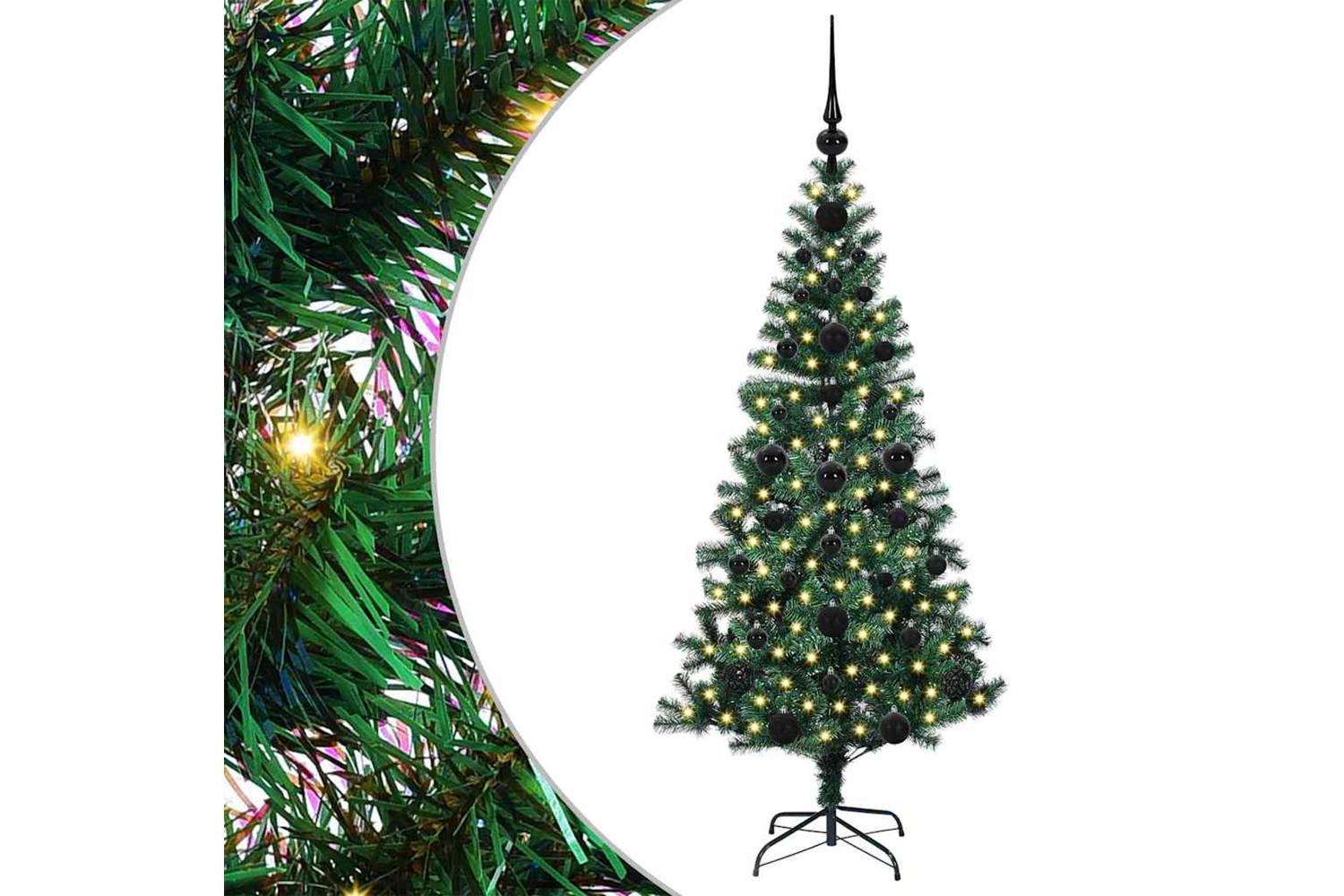 Vidaxl Artificial Pre-lit Christmas Tree Green 120 Cm Pvc And Metal
