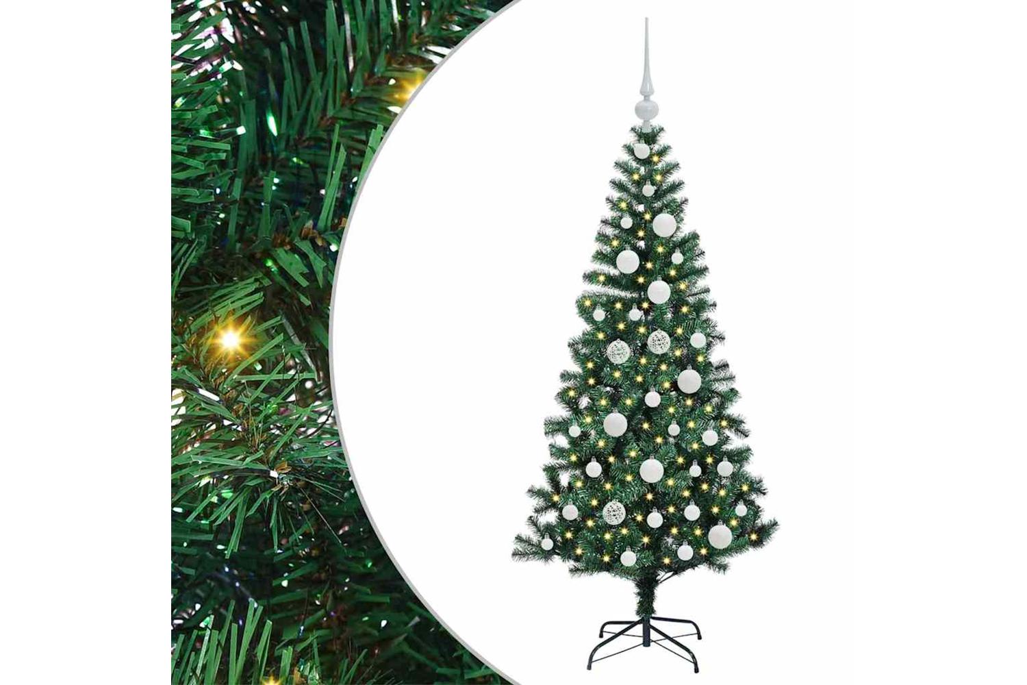 Vidaxl Artificial Pre-lit Christmas Tree Green 120 Cm Pvc And Metal