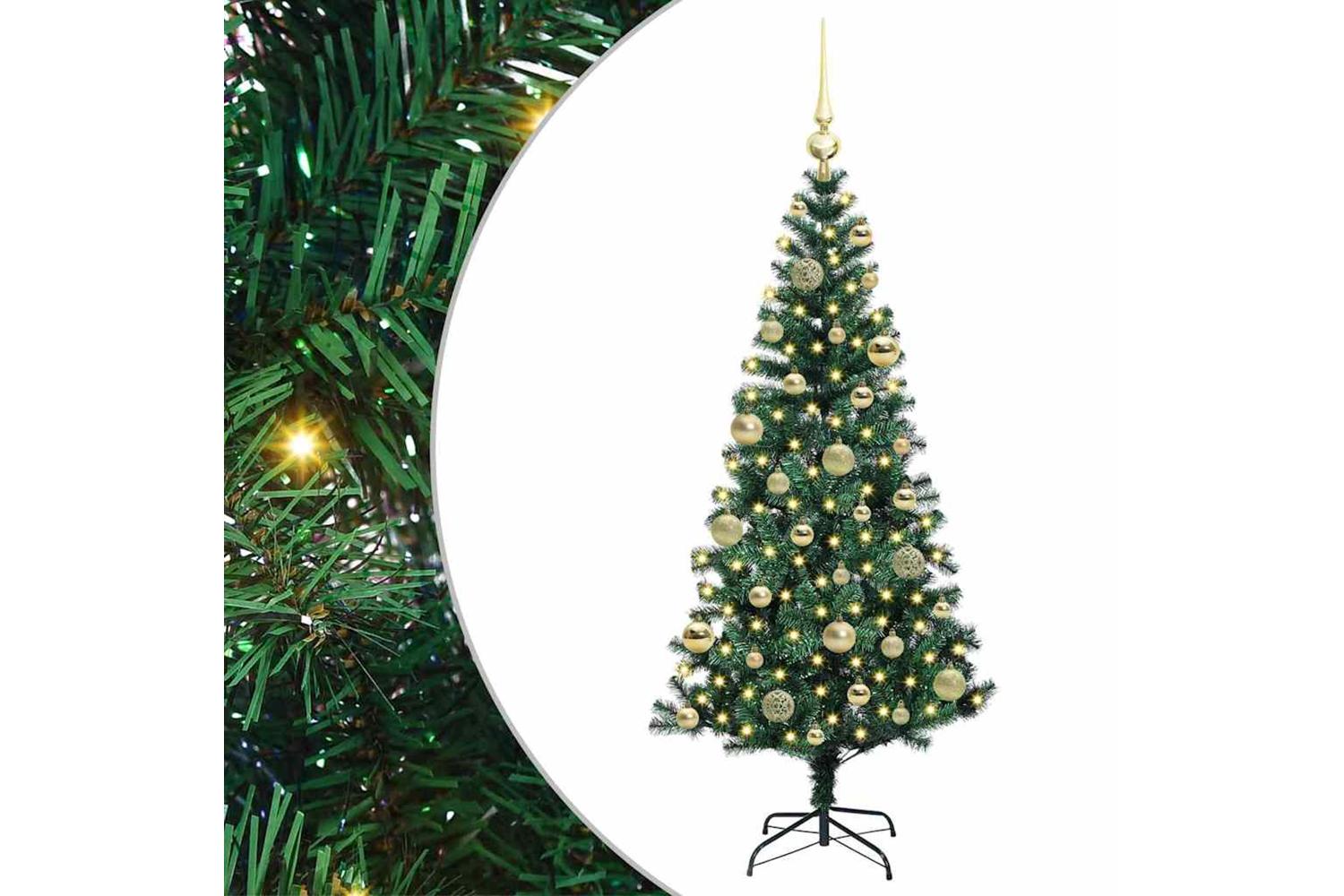 Vidaxl Artificial Pre-lit Christmas Tree Green 120 Cm Pvc And Metal
