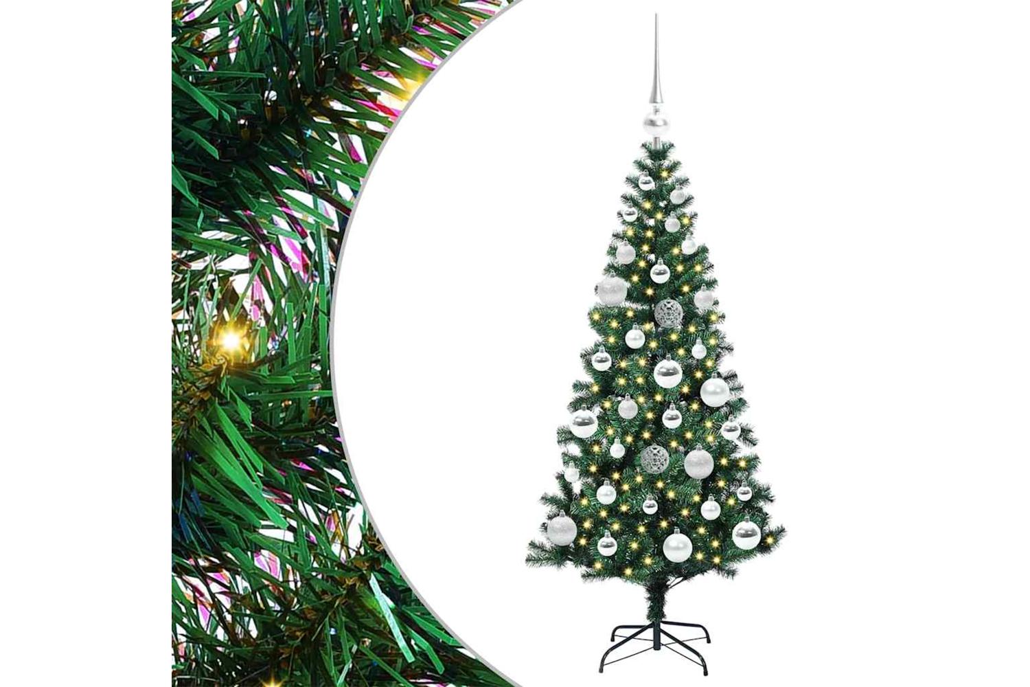 Vidaxl Artificial Pre-lit Christmas Tree Green 120 Cm Pvc And Metal