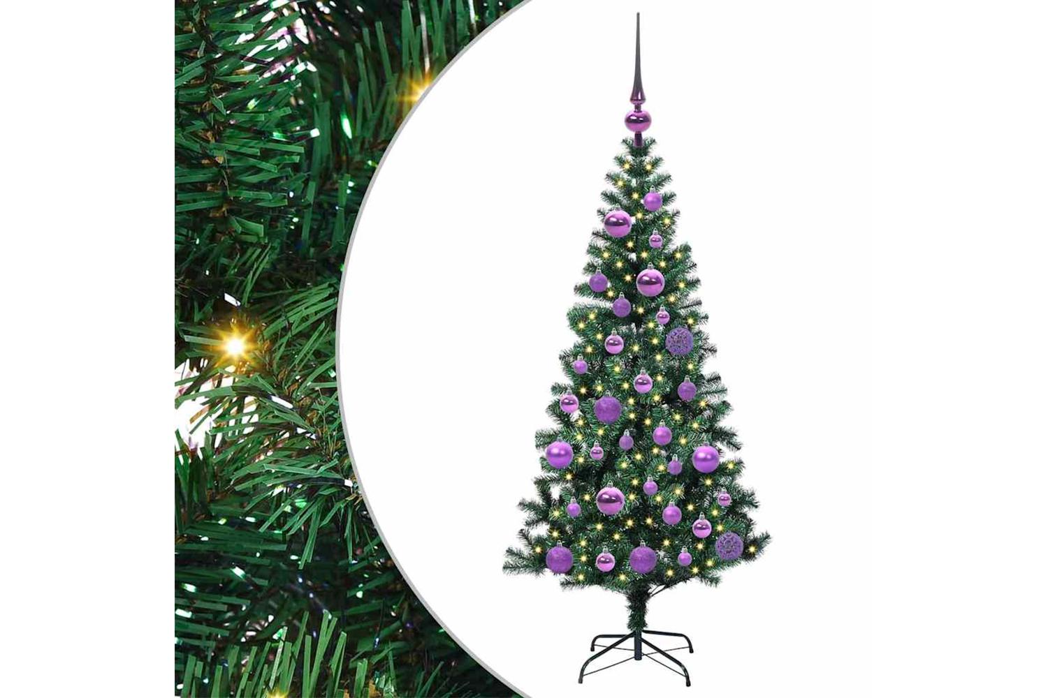 Vidaxl Artificial Pre-lit Christmas Tree Green 120 Cm Pvc And Metal