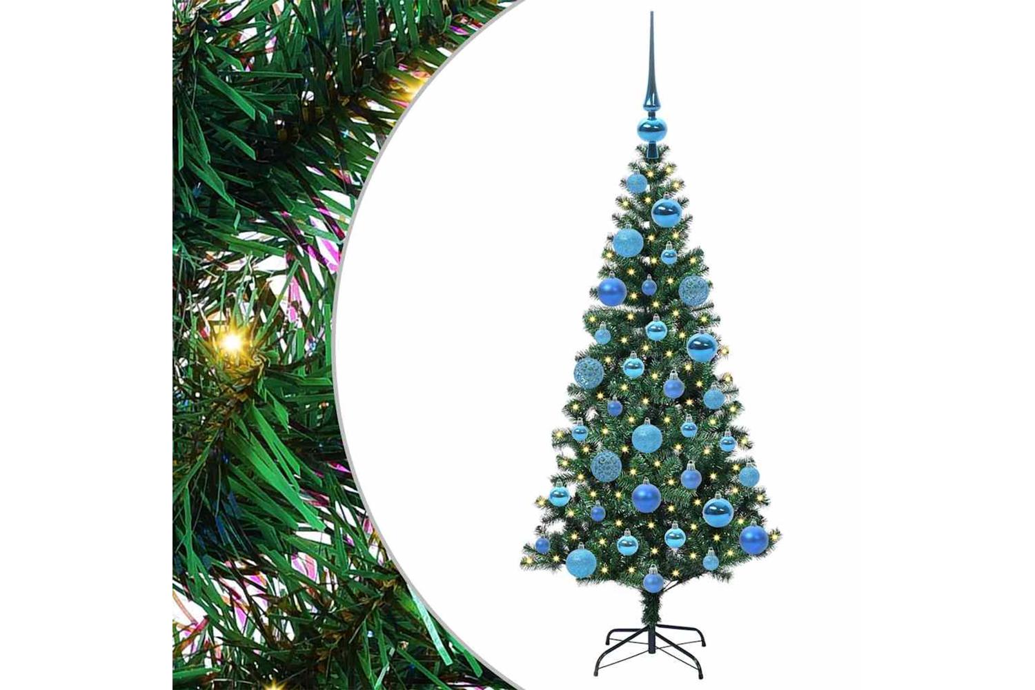 Vidaxl Artificial Pre-lit Christmas Tree Green 120 Cm Pvc And Metal