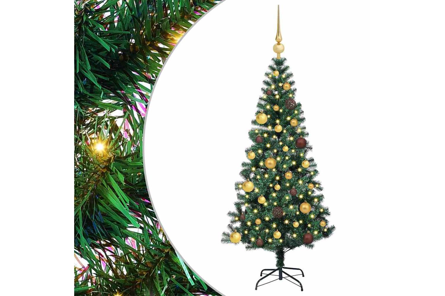Vidaxl Artificial Pre-lit Christmas Tree Green 150 Cm Pvc And Metal