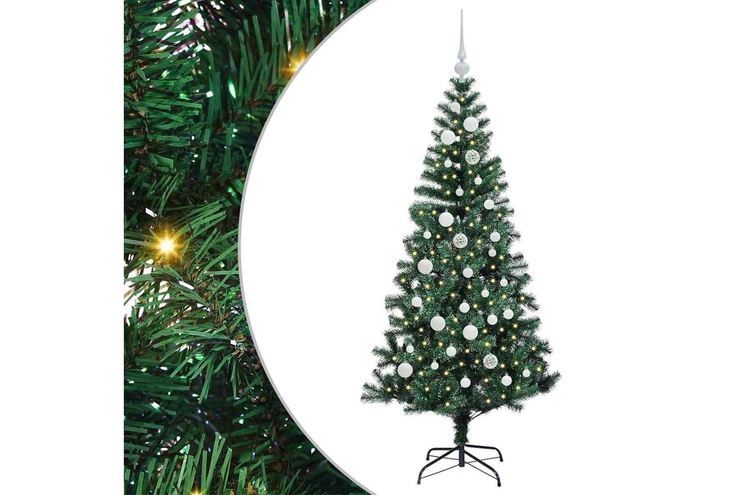 Vidaxl Artificial Pre-lit Christmas Tree Green 150 Cm Pvc And Metal