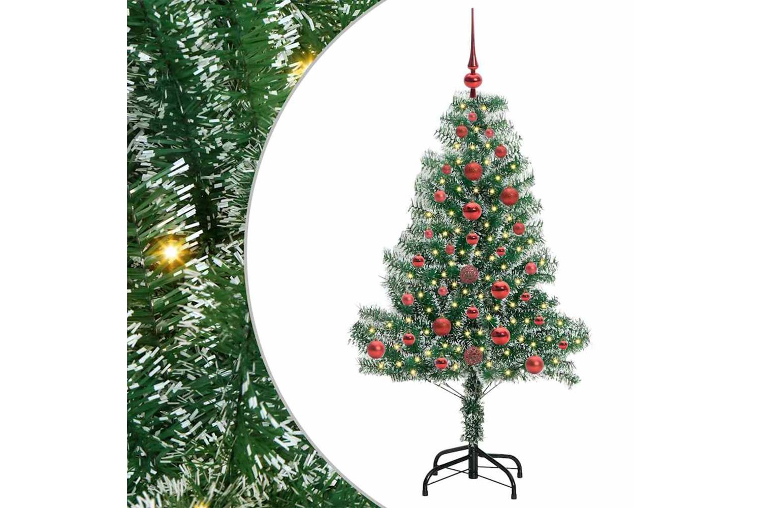 Vidaxl Artificial Christmas Tree Snow Flocked With Led Light 120 Cm