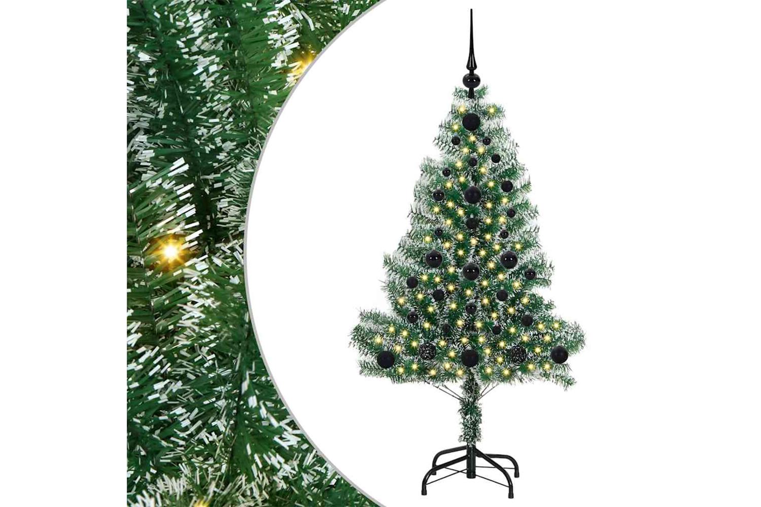 Vidaxl Artificial Christmas Tree Snow Flocked With Led Light 120 Cm