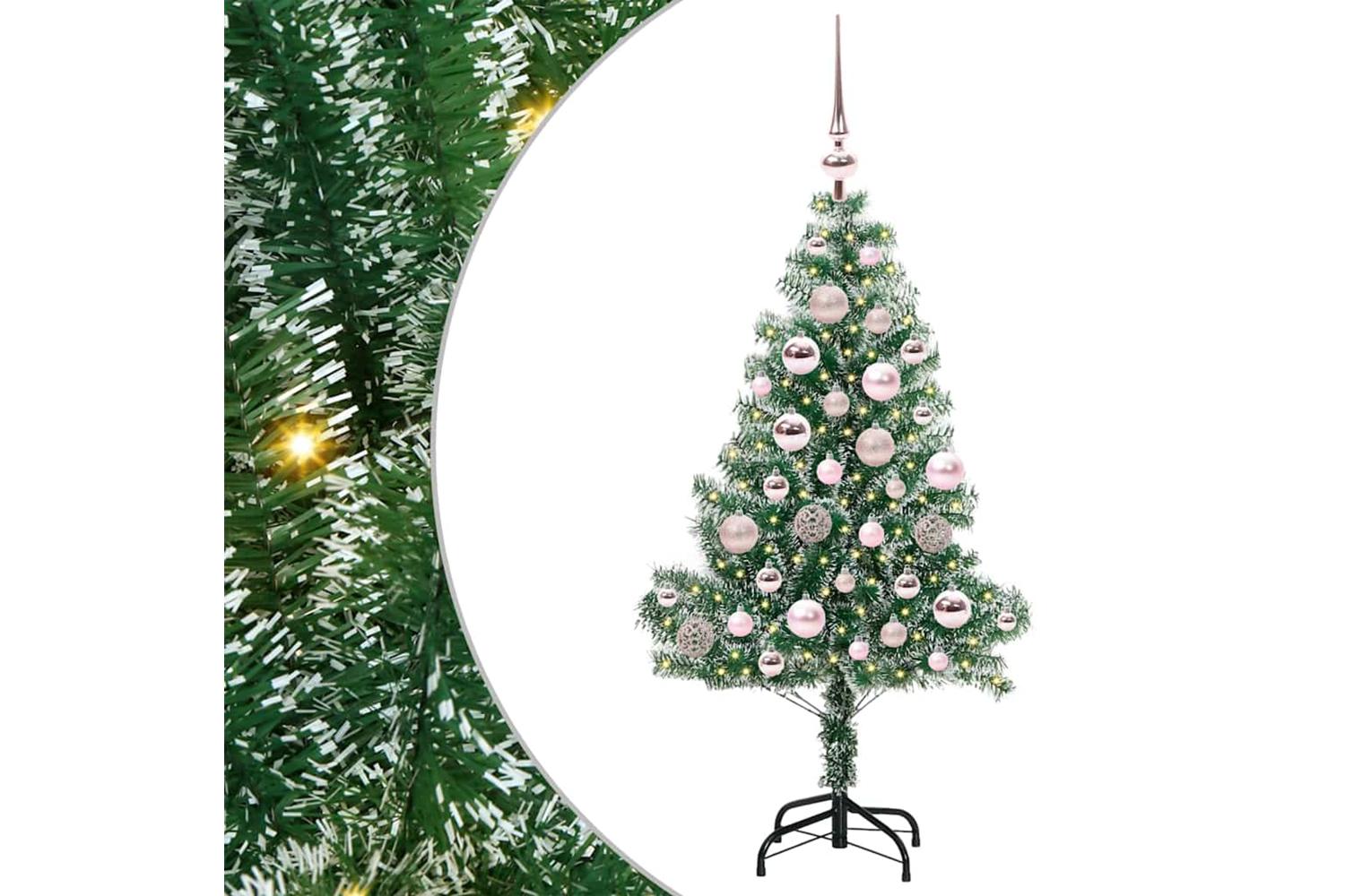 Vidaxl Artificial Christmas Tree Snow Flocked With Led Light 120 Cm
