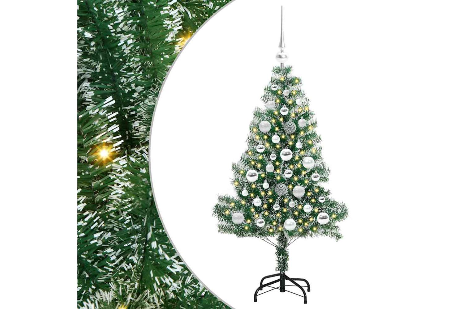 Vidaxl Artificial Christmas Tree Snow Flocked With Led Light 120 Cm