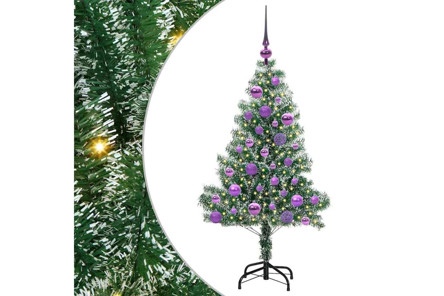 Vidaxl Artificial Christmas Tree Snow Flocked With Led Light 120 Cm