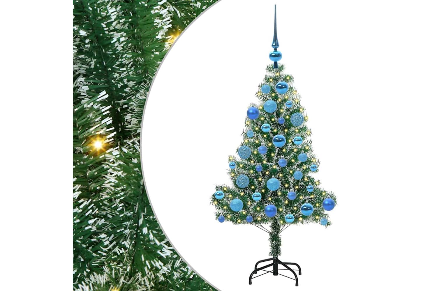 Vidaxl Artificial Christmas Tree Snow Flocked With Led Light 120 Cm