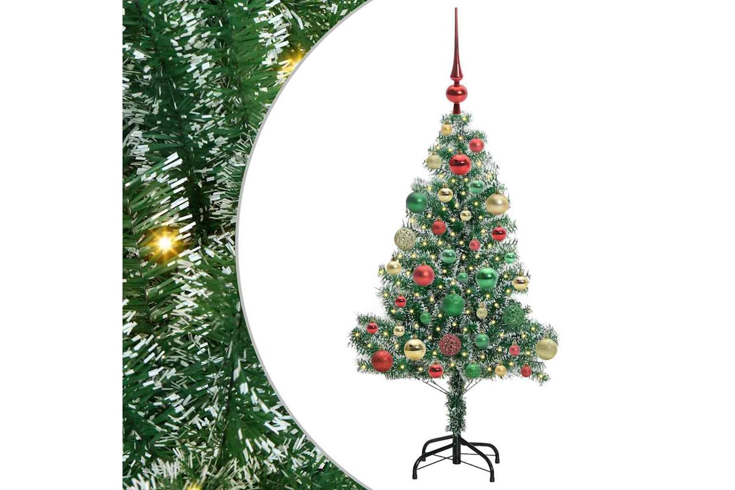 Vidaxl Artificial Christmas Tree Snow Flocked With Led Light 120 Cm