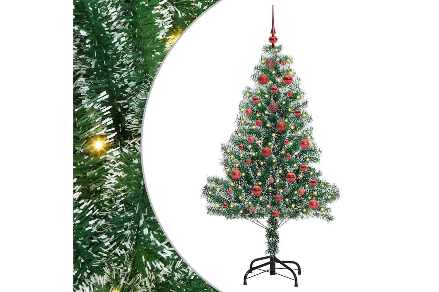 Vidaxl Artificial Christmas Tree Snow Flocked With Led Light 150 Cm