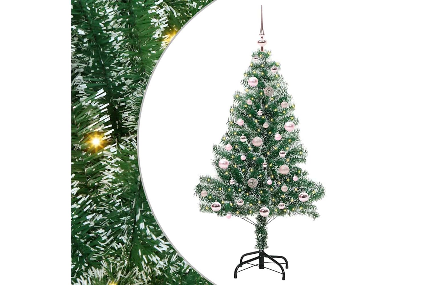 Vidaxl Artificial Christmas Tree Snow Flocked With Led Light 150 Cm