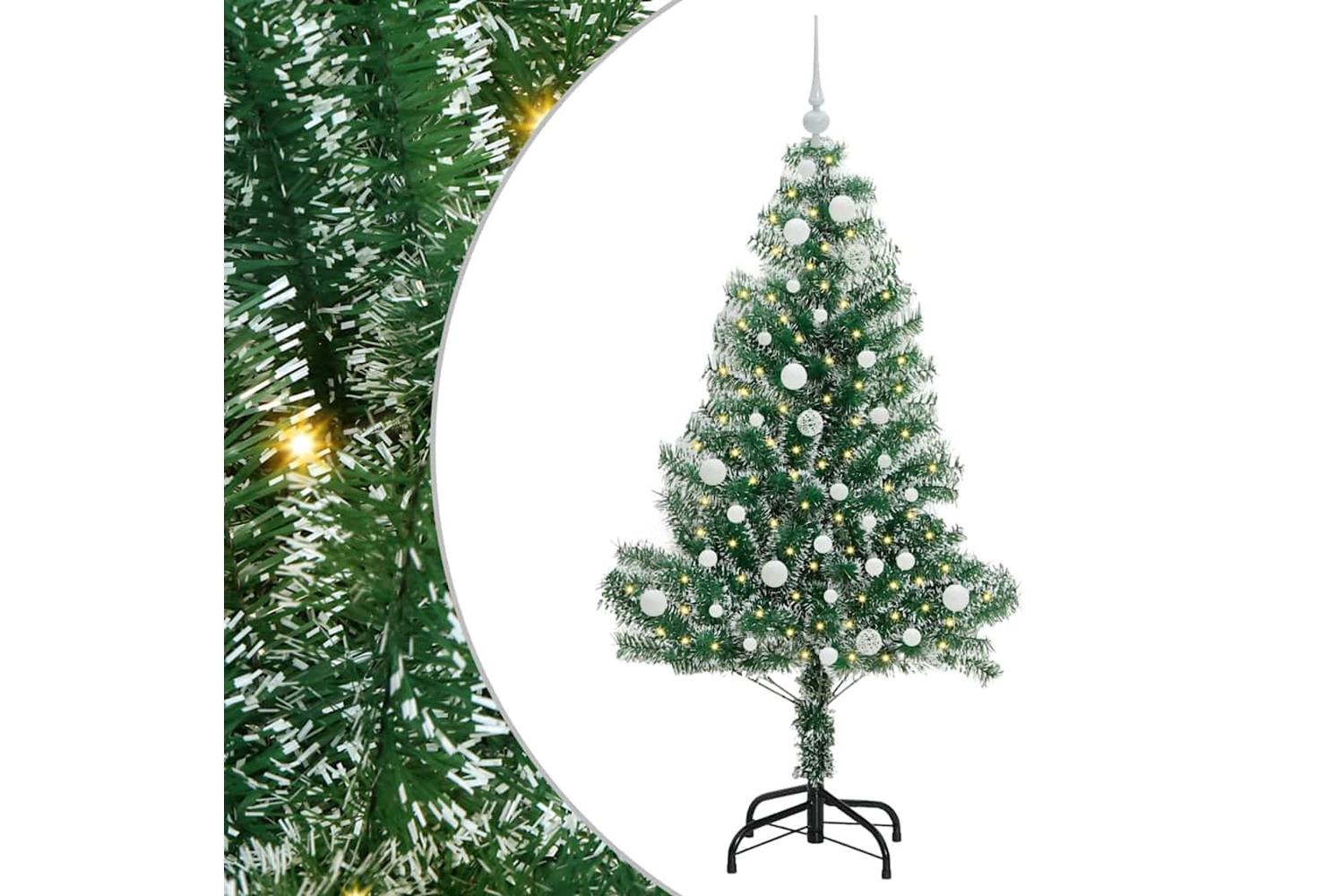 Vidaxl Artificial Christmas Tree Snow Flocked With Led Light 150 Cm