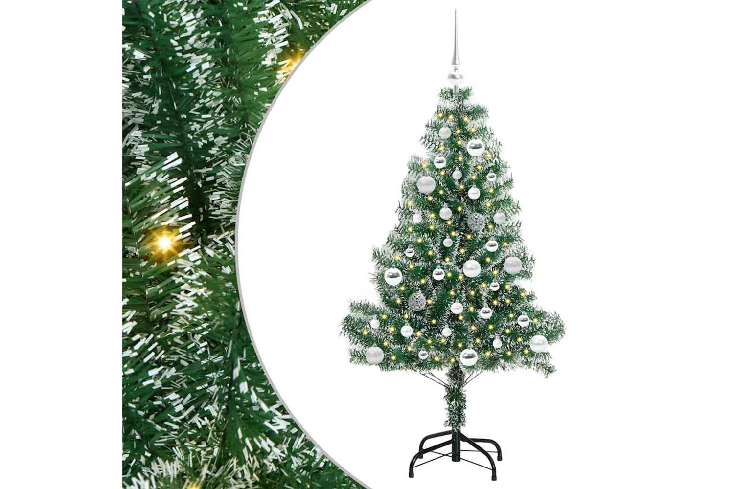 Vidaxl Artificial Christmas Tree Snow Flocked With Led Light 150 Cm