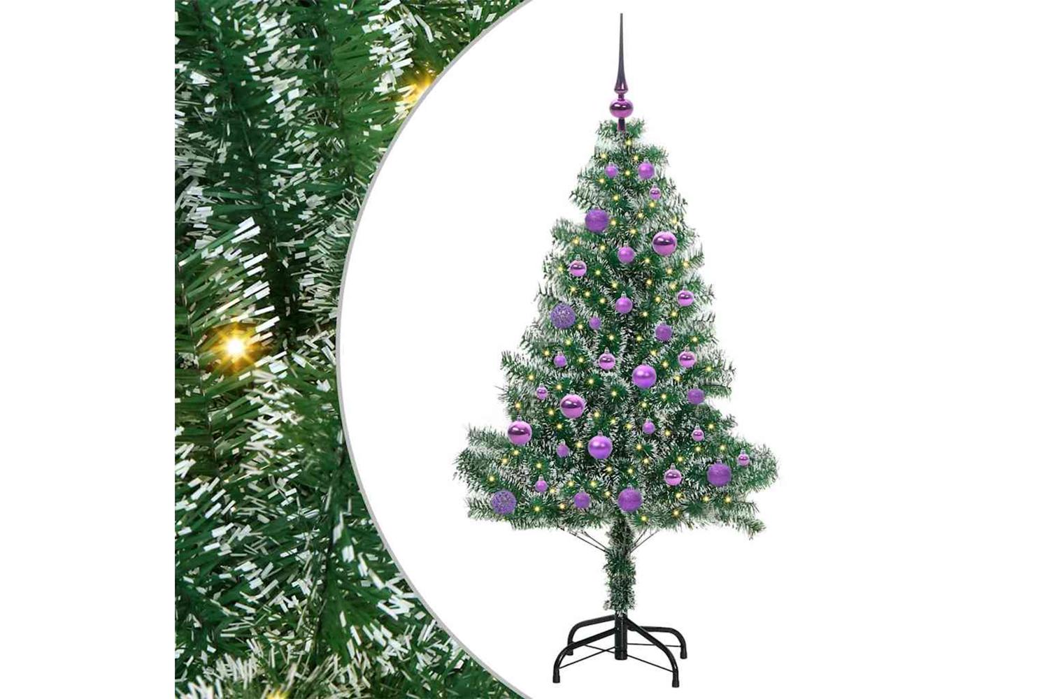 Vidaxl Artificial Christmas Tree Snow Flocked With Led Light 150 Cm