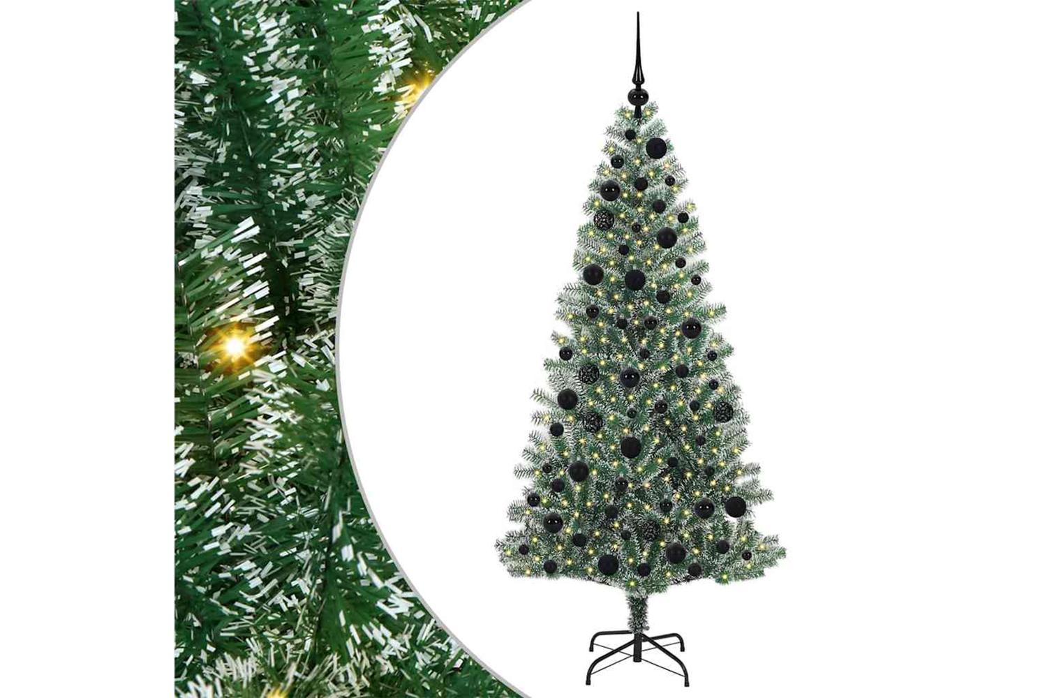 Vidaxl Artificial Christmas Tree Snow Flocked With Led Light 180 Cm