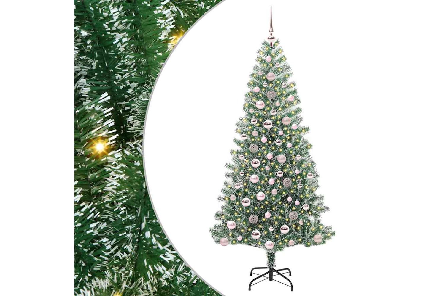 Vidaxl Artificial Christmas Tree Snow Flocked With Led Light 180 Cm