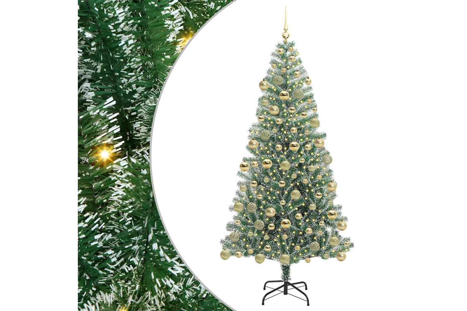 Vidaxl Artificial Christmas Tree Snow Flocked With Led Light 180 Cm