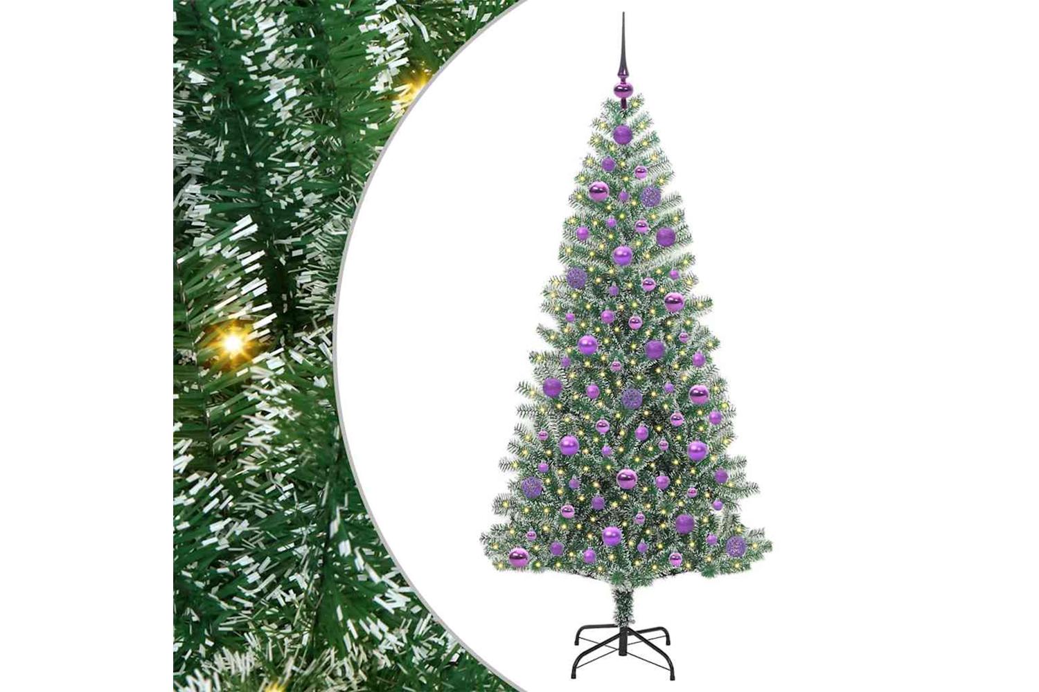 Vidaxl Artificial Christmas Tree Snow Flocked With Led Light 180 Cm