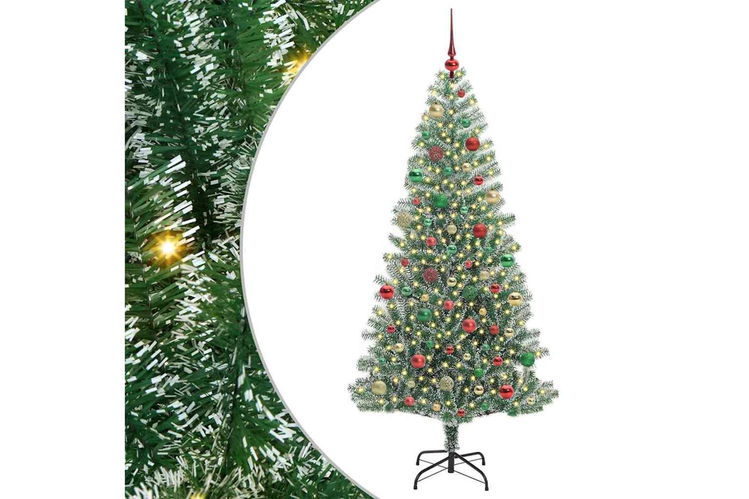 Vidaxl Artificial Christmas Tree Snow Flocked With Led Light 180 Cm