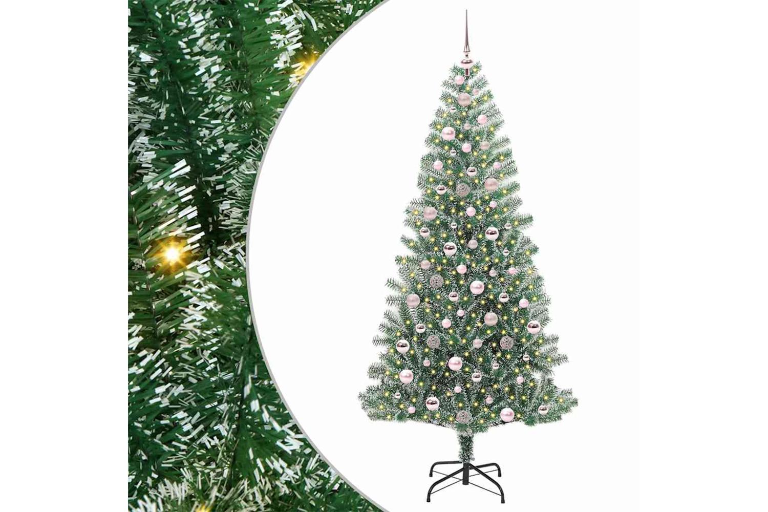 Vidaxl Artificial Christmas Tree Snow Flocked With Led Light 210 Cm