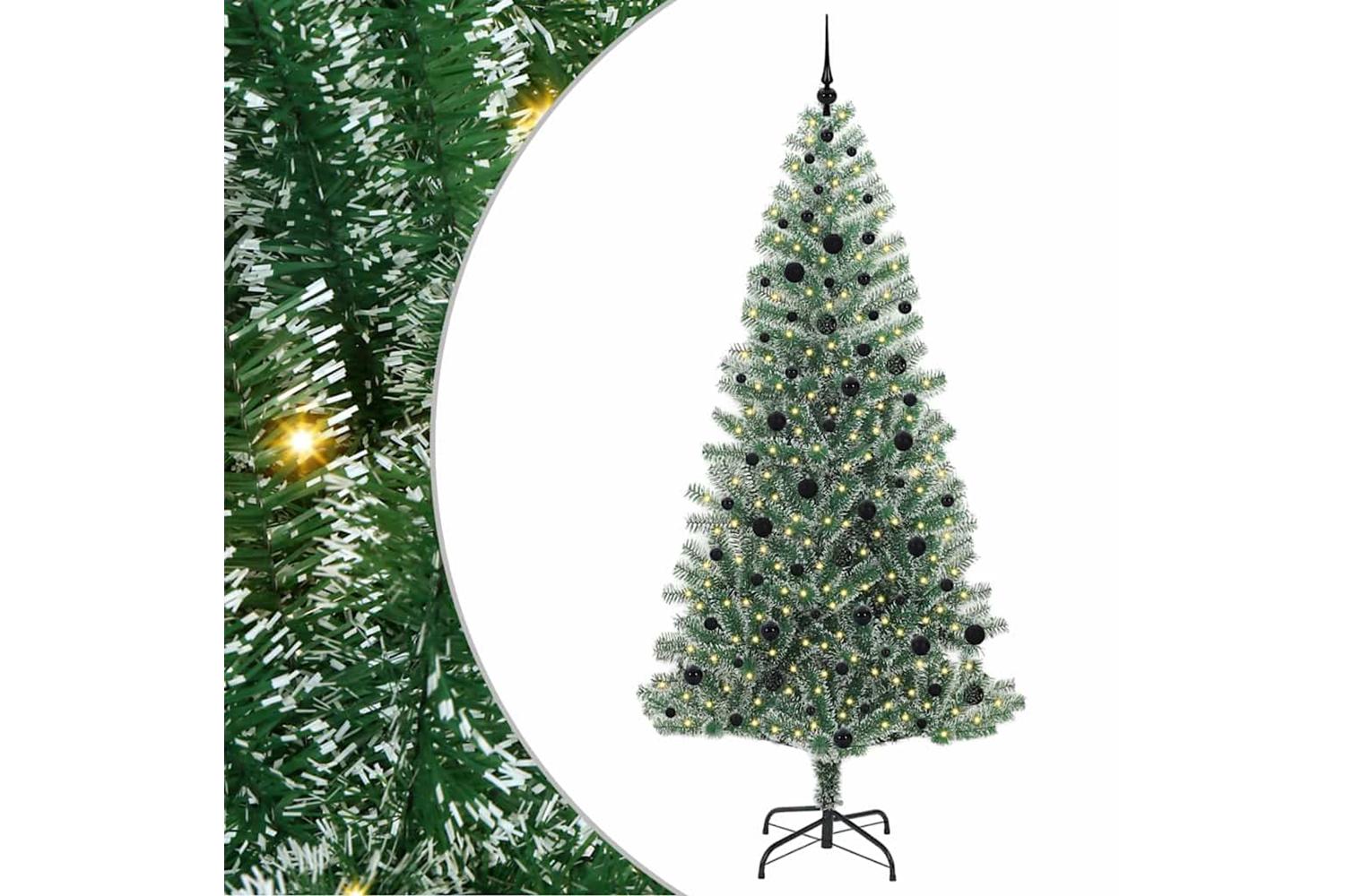 Vidaxl Artificial Christmas Tree Snow Flocked With Led Light 240 Cm