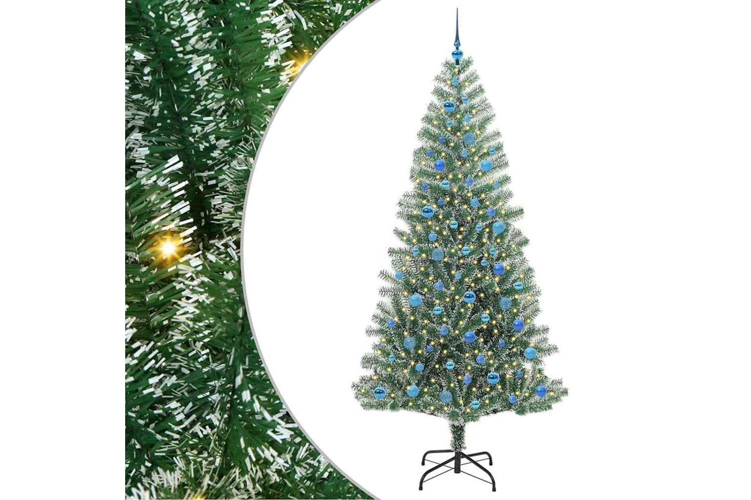 Vidaxl Artificial Christmas Tree Snow Flocked With Led Light 240 Cm