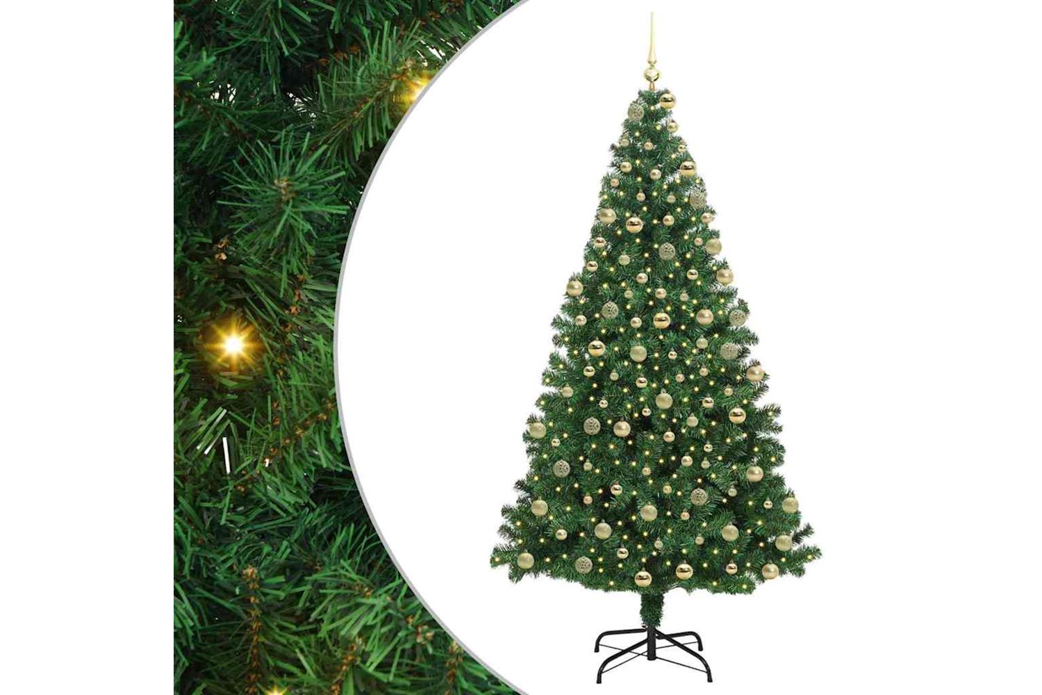 Vidaxl Artificial Christmas Tree With 300 Leds With Stand Green 180 Cm