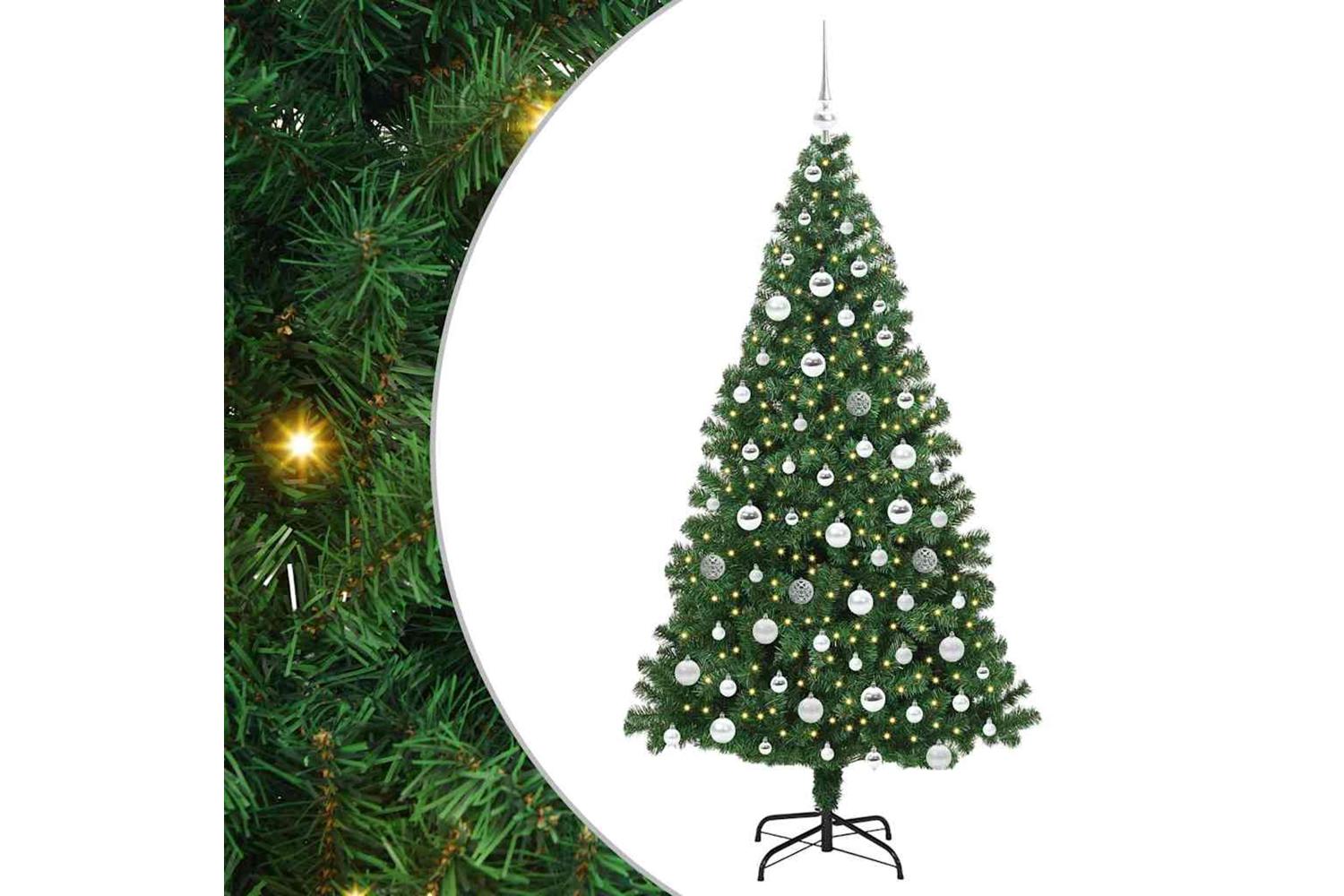Vidaxl Artificial Christmas Tree With 300 Leds With Stand Green 180 Cm