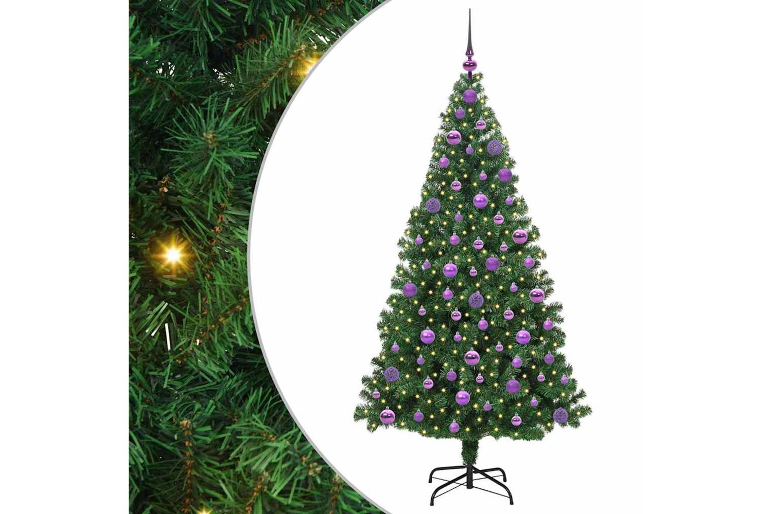 Vidaxl Artificial Christmas Tree With 300 Leds With Stand Green 180 Cm