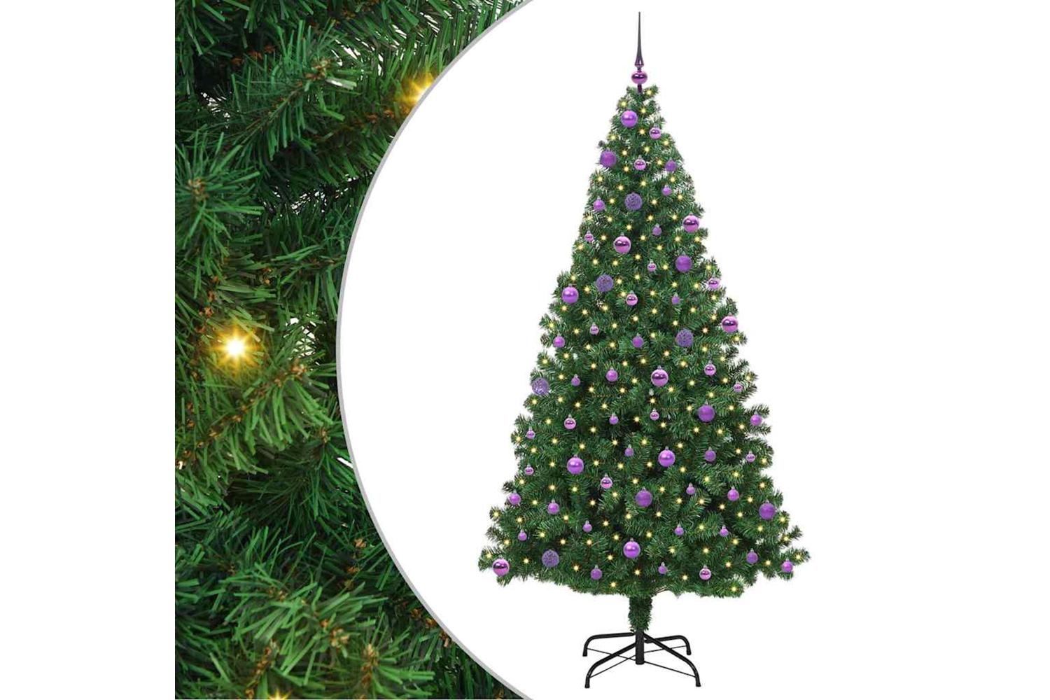 Vidaxl Artificial Christmas Tree With 300 Leds With Stand Green 210 Cm