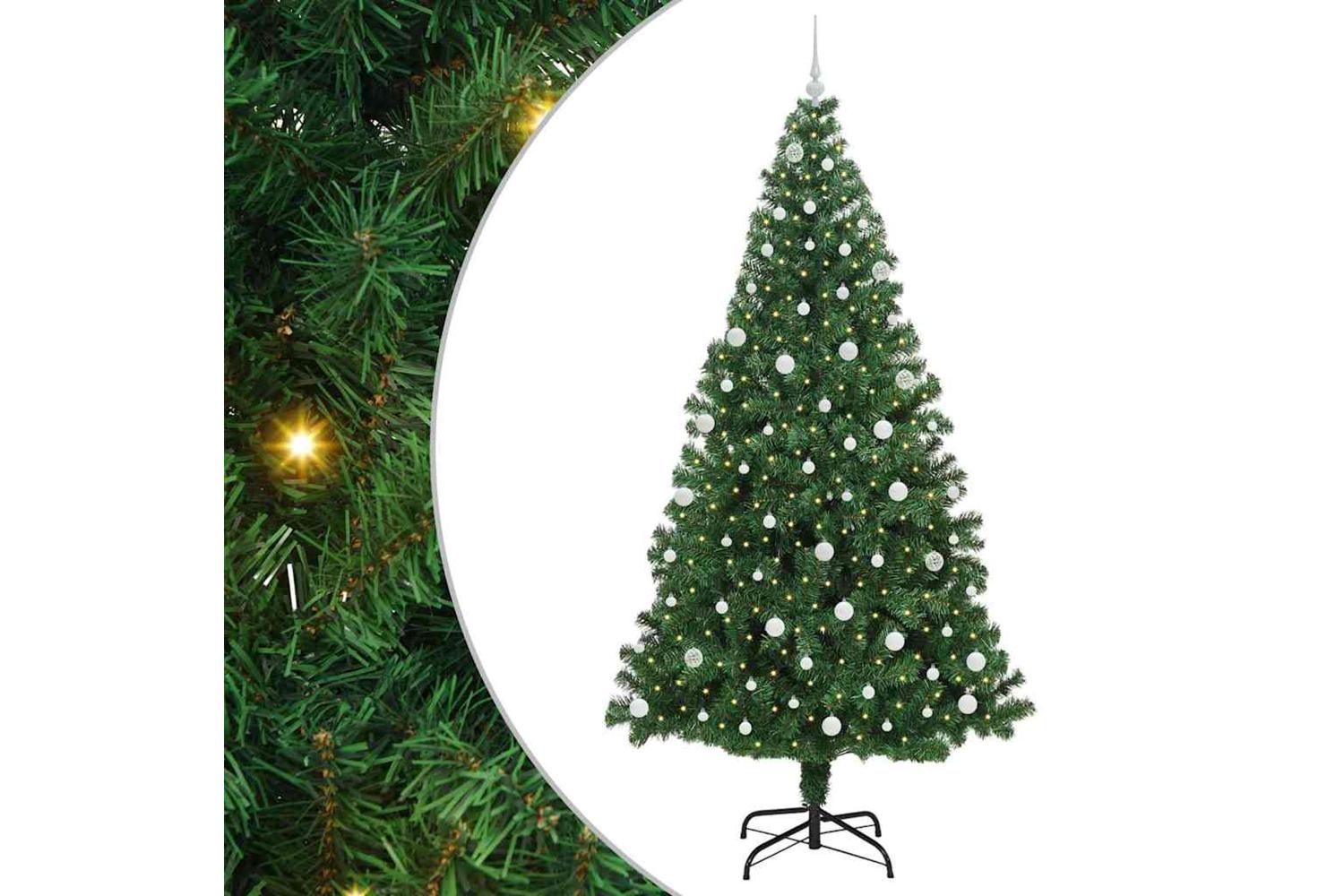 Vidaxl Artificial Christmas Tree With 300 Leds With Stand Green 240 Cm