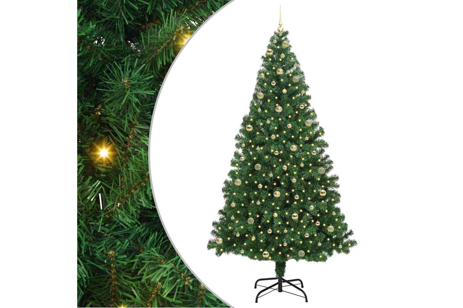 Vidaxl Artificial Christmas Tree With 300 Leds With Stand Green 240 Cm