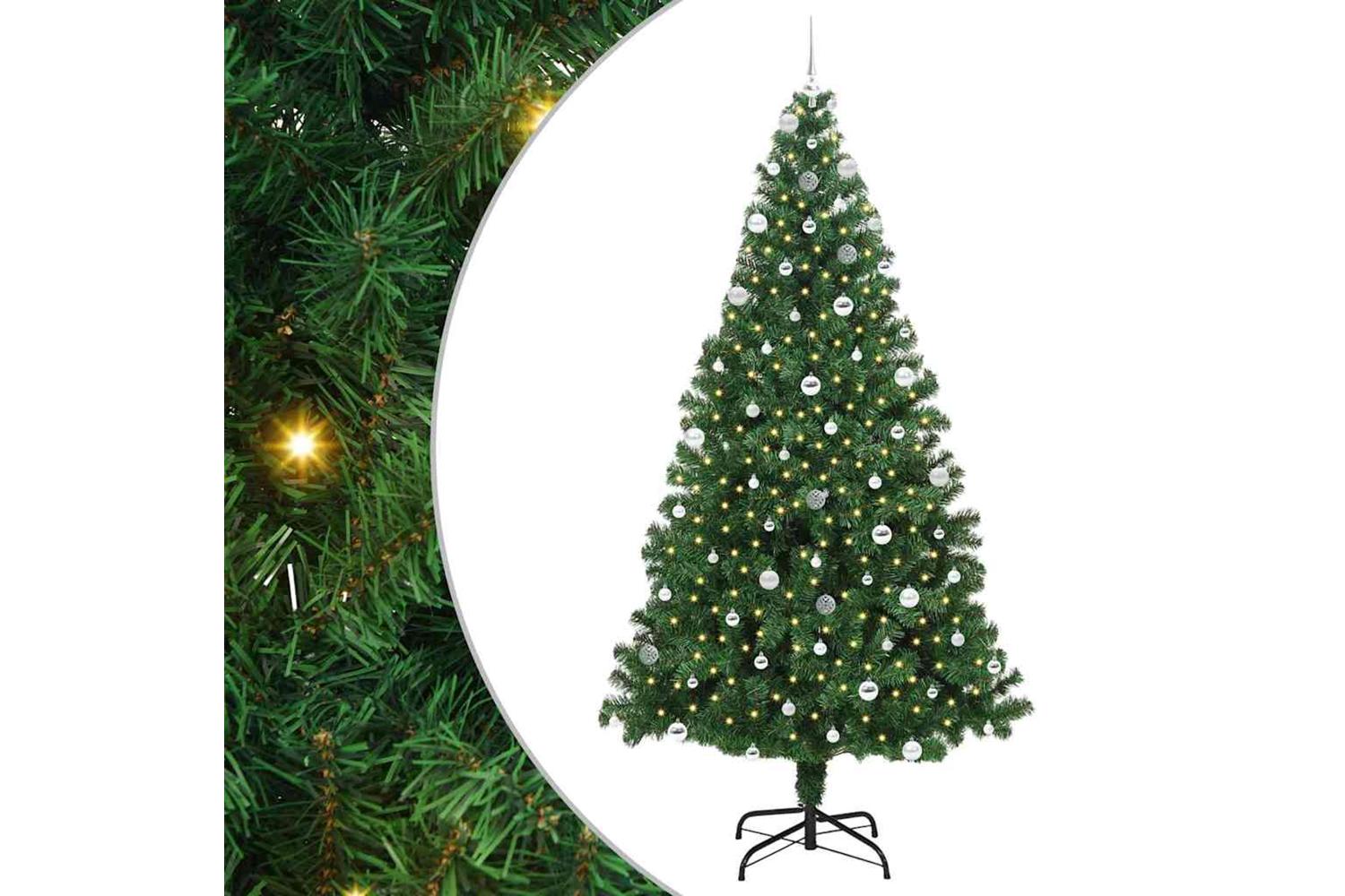 Vidaxl Artificial Christmas Tree With 300 Leds With Stand Green 240 Cm
