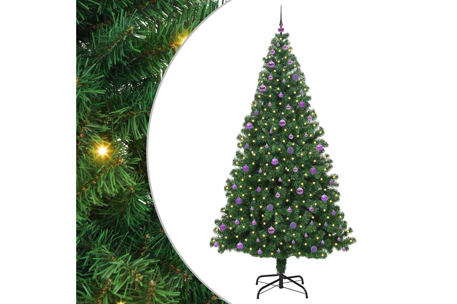 Vidaxl Artificial Christmas Tree With 300 Leds With Stand Green 240 Cm