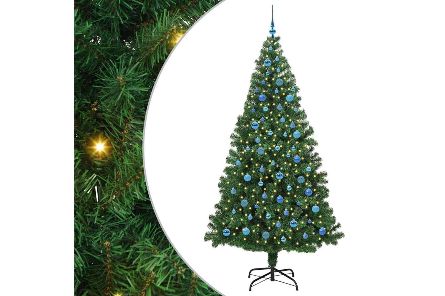 Vidaxl Artificial Christmas Tree With 300 Leds With Stand Green 240 Cm