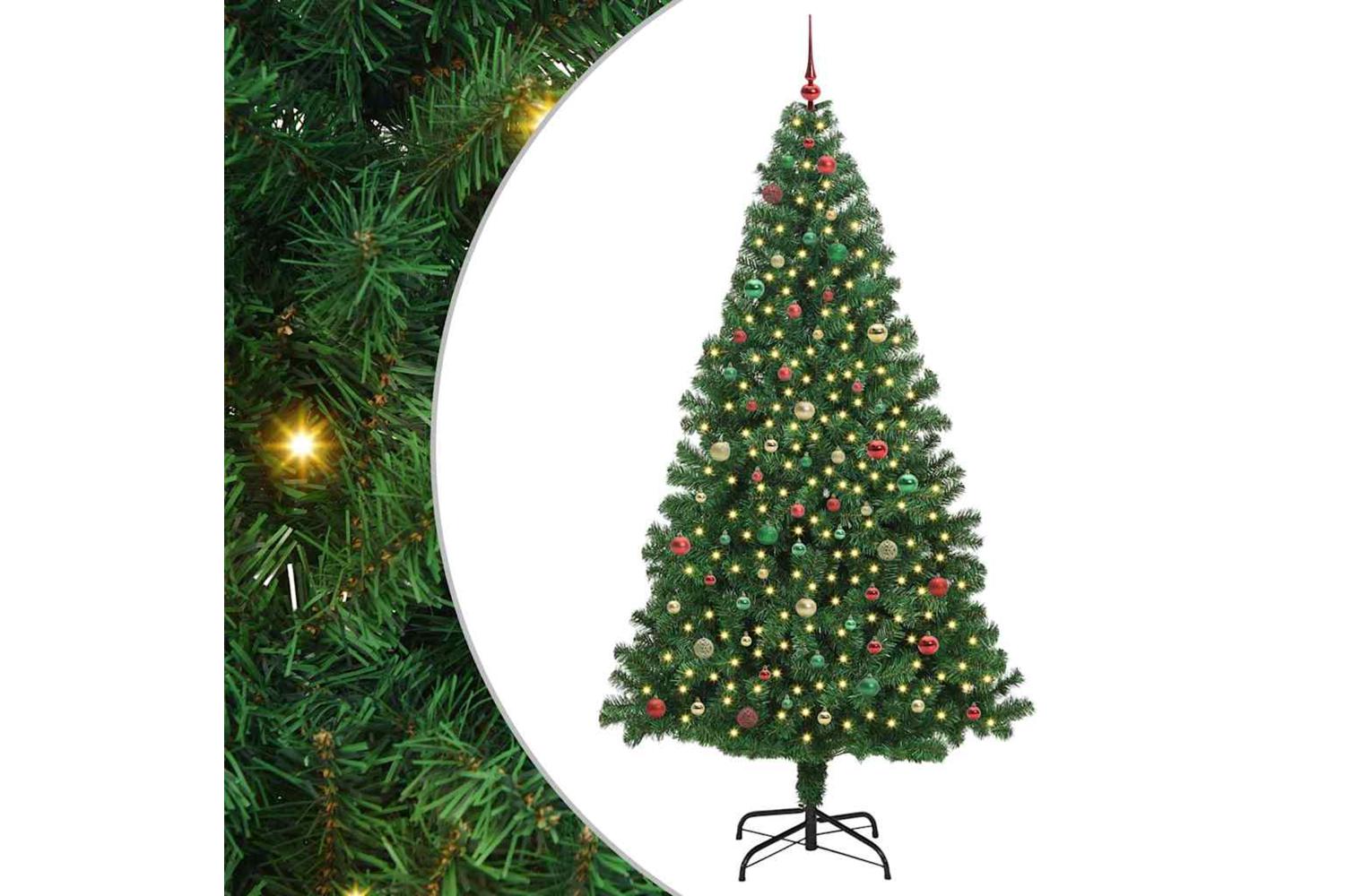Vidaxl Artificial Christmas Tree With 300 Leds With Stand Green 240 Cm